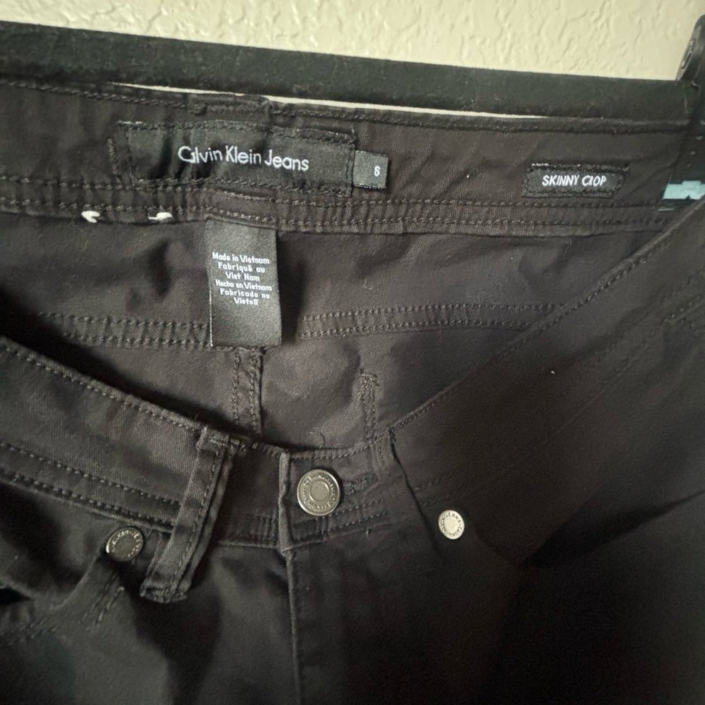 Calvin Klein Sz 6 black jeans‎ skinny crop - Picture 7 of 9